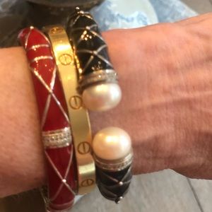 John Hardy Cuffs with diamonds and pearls